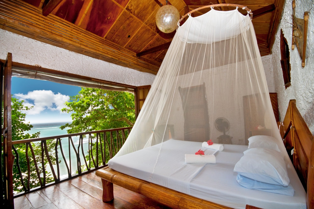 resort bedroom with sea view